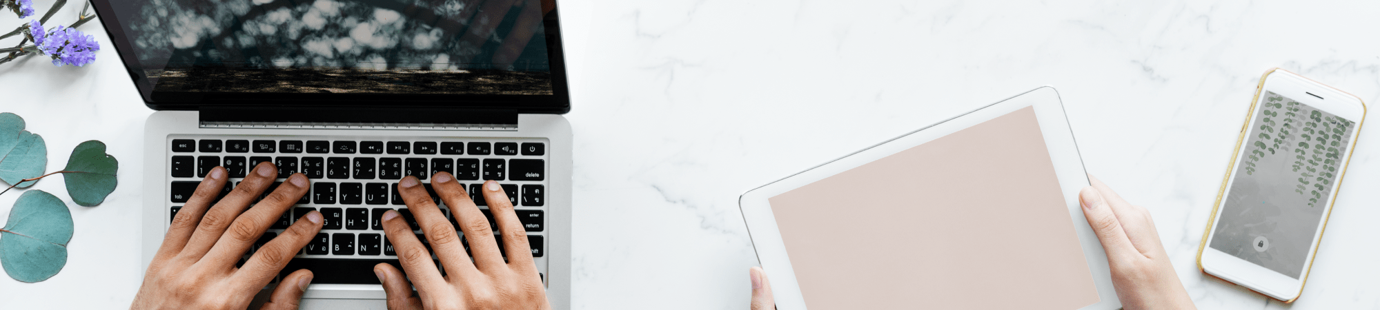 Laptop, Tablet, and Smartphone